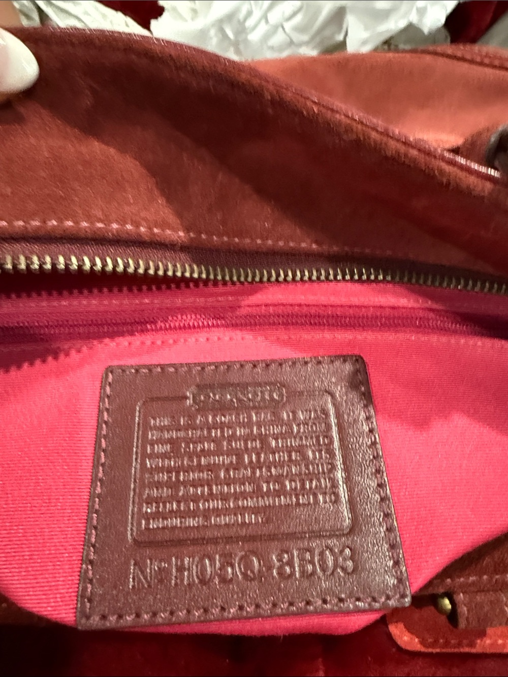 Vintage Coach Burgundy Suede Tote - Picture 4 of 6